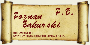Poznan Bakurski vizit kartica